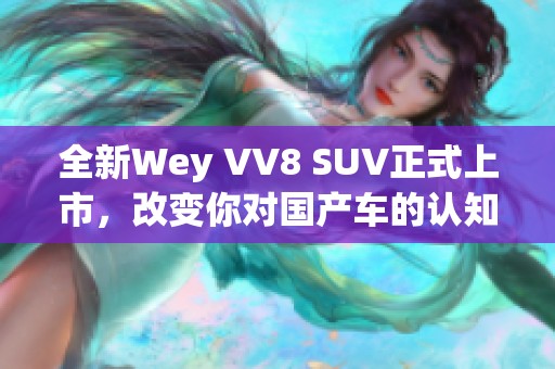 全新Wey VV8 SUV正式上市，改变你对国产车的认知