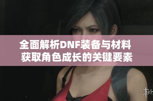 全面解析DNF装备与材料 获取角色成长的关键要素