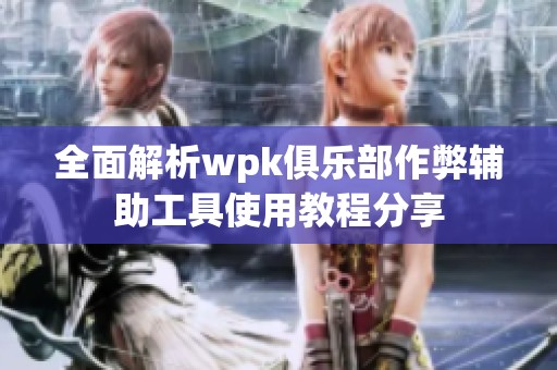 全面解析wpk俱乐部作弊辅助工具使用教程分享