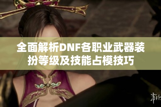 全面解析DNF各职业武器装扮等级及技能占模技巧