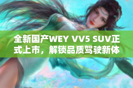 全新国产WEY VV5 SUV正式上市，解锁品质驾驶新体验