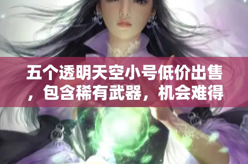 五个透明天空小号低价出售，包含稀有武器，机会难得！