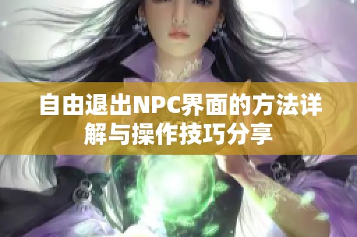 自由退出NPC界面的方法详解与操作技巧分享