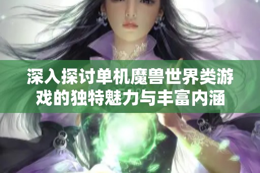 深入探讨单机魔兽世界类游戏的独特魅力与丰富内涵