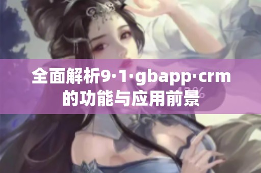 全面解析9·1·gbapp·crm的功能与应用前景