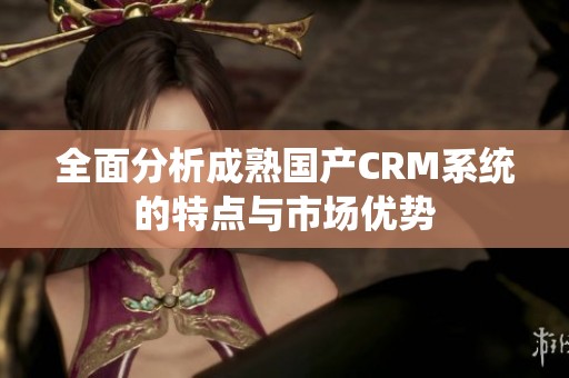 全面分析成熟国产CRM系统的特点与市场优势