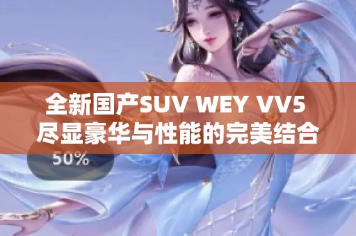 全新国产SUV WEY VV5 尽显豪华与性能的完美结合