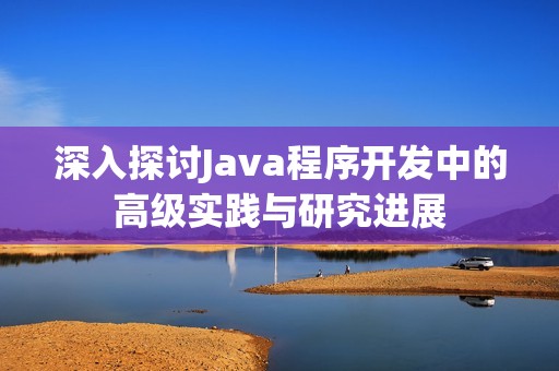 深入探讨Java程序开发中的高级实践与研究进展