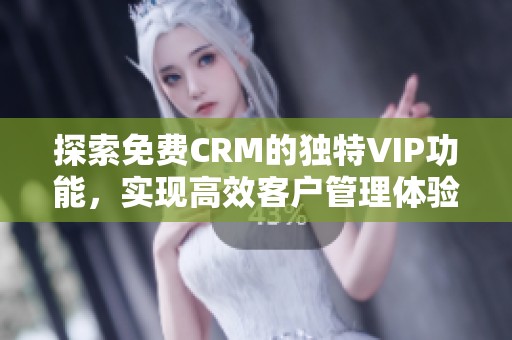 探索免费CRM的独特VIP功能，实现高效客户管理体验