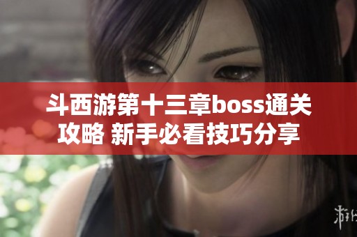 斗西游第十三章boss通关攻略 新手必看技巧分享