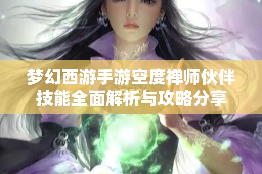 梦幻西游手游空度禅师伙伴技能全面解析与攻略分享