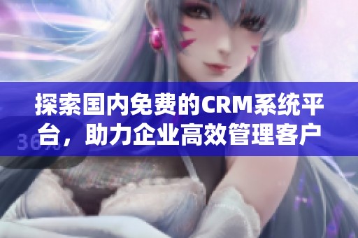 探索国内免费的CRM系统平台，助力企业高效管理客户关系