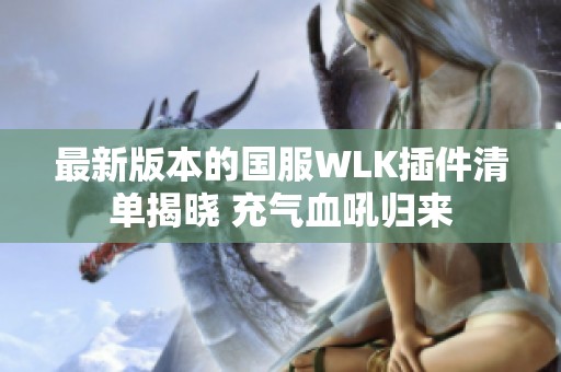 最新版本的国服WLK插件清单揭晓 充气血吼归来