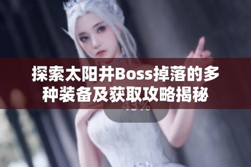 探索太阳井Boss掉落的多种装备及获取攻略揭秘